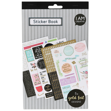 I AM CREATIVE Stickerbook 4087.473 Sprüche, 5 Blatt