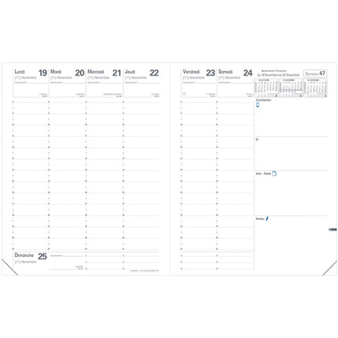 QUO-VADIS Agenda Club Presint 2025 016099Q 1S/2P noir FR 21x27cm