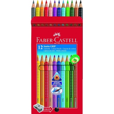 FABER-CASTELL Farbstifte Jumbo GRIP 110912 12 Farben