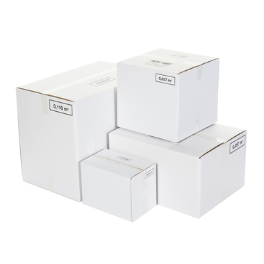 Folding box made of 2-wall cardboard in white 330x330x308mm