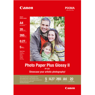 CANON Photo Paper Plus 265g A4 PP201A4 InkJet glossy II 20 fogli