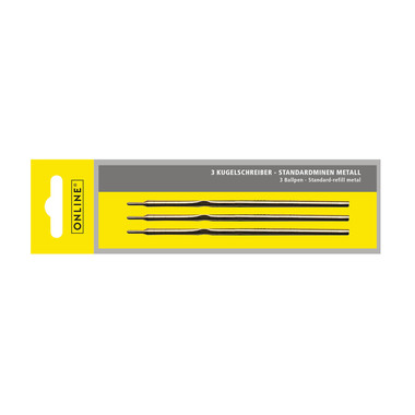 ONLINE Kugelschreiber-Minen M 40001/3 schwarz 3 Stück