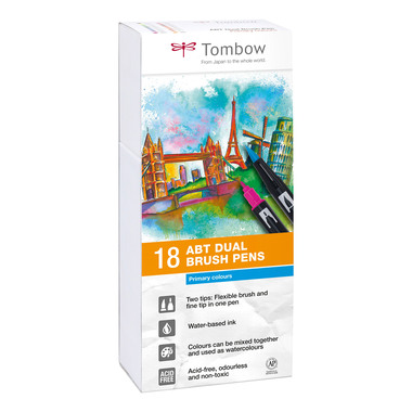 TOMBOW ABT Dual Brush Pen ABT-18P-1 18er Set Grundtöne I