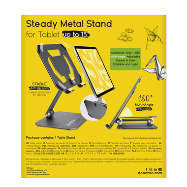 This stand will help you draw, write or read on your devices: adjust it to your liking to choose the best working or viewing mode