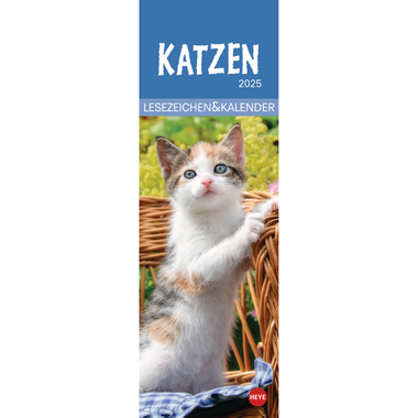 HEYE Lesezeichen-Kal. Katzen 2025 21474+25 DE 6x18cm