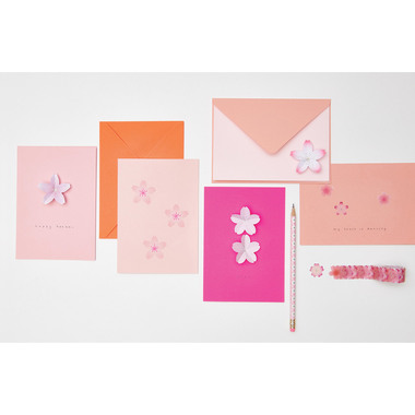 RICO DESIGN Set di biglietti B6 300302 Sakura Mix 24 pezzi