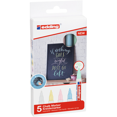 EDDING Chalk Marker 4085 1-2mm 4085-E5-pastel Pastell 5 Stück