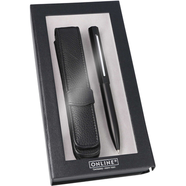 ONLINE Set Penna Sfera Octopen 34689 nero, astuccio in pelle