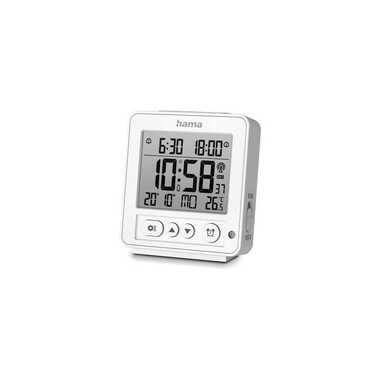 Hama Radio-Controlled Alarm Clock Rhodos White
