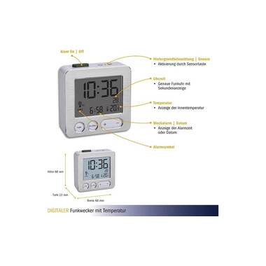 Sveglia Radio TFA Dostmann Argento