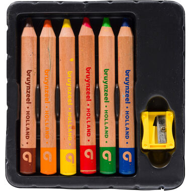 BRUYNZEEL Farbstiftset Kids dick 60119006 6 Farben