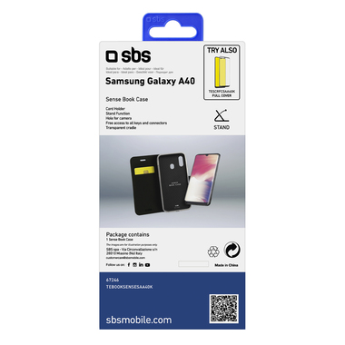 Black book-style case with credit card slot and stand function for Samsung Galaxy A40 Single stamp (1 stamp, postage value CHF 1.00) on 1 first-day cover (FDC) C6