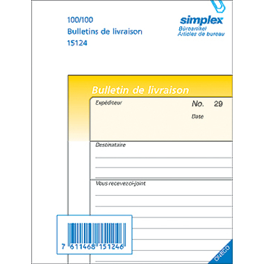 SIMPLEX Bolla di consegna F A6 15127F bianco/giallo 50x3 fogli