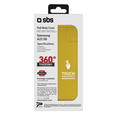 Cover trasparente touch responsive per protezione frontale e posteriore del Samsung Galaxy A22 5G