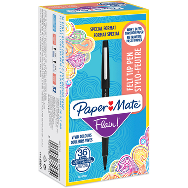 PAPERMATE Stylo fibre 0.7mm 2077174 Flair noir 36 pcs