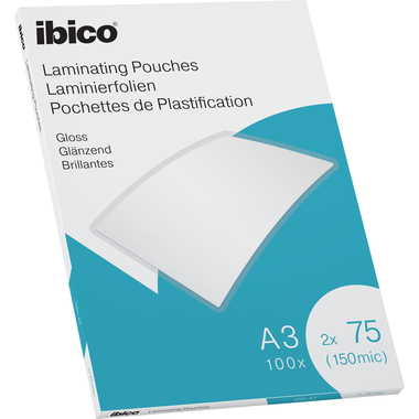 IBICO Pochettes à plastifier A3 627319 brillant, 75my 100 pcs.