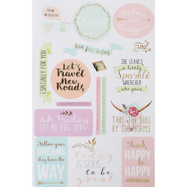 I AM CREATIVE Stickerbook 4087.473 Sprüche, 5 Blatt