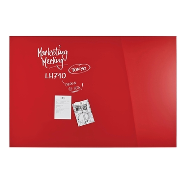 MAGNETOPLAN Design-Glasboard 1500x1000mm 13408006 rot, magnetisch