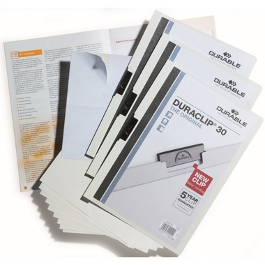 DURABLE Bewerbungsmappe Duraclip 258602 weiss 3 Stück