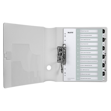 LEITZ Register WOW PP A4 1216-00-00 schwarz/weiss 12-teilig