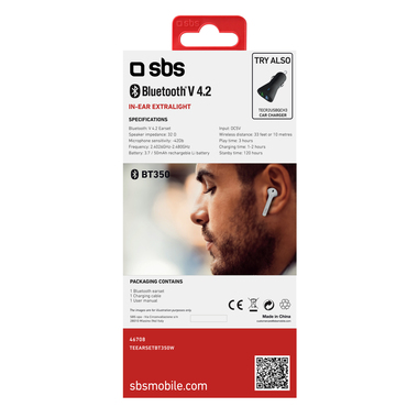 Auricolare mono con tasto multifunzione e microfono integrato, wireless, tecnologia multipoint