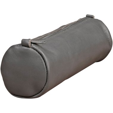 CLAIREFONTAINE Schlamperetui AgeBag 21x6cm 77033C grau, rund, Leder