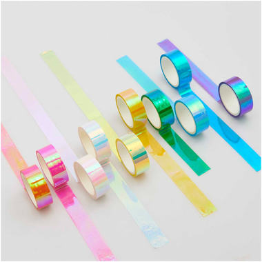 RICO DESIGN Washi Tape Set 15mmx5m 300863 mirror rainbow 10 rulli
