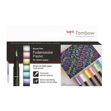 TOMBOW Kalligraphie-Set WS-BS WS-BS-6P Fudenosuke, pastel 6 Stück
