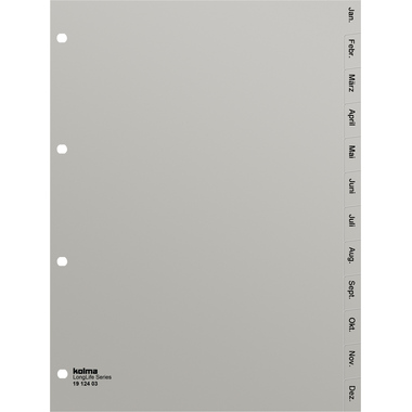 KOLMA Répertoires LongLife A4 19.124.03 gris Jan-Dez AL
