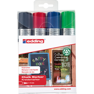 EDDING Windowmarker 4090 4-15mm 4090-E4 4 colori ass., basic