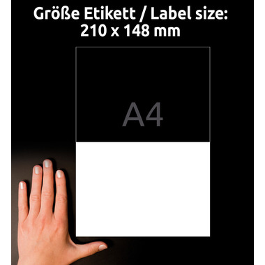 AVERY ZWECKFORM Etiketten 210x148mm L7916-40 weiss, matt, A4 40 Blatt