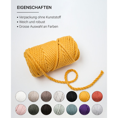 I AM CREATIVE Macrame Rope 6205.1 mustard, 5mm, 330g