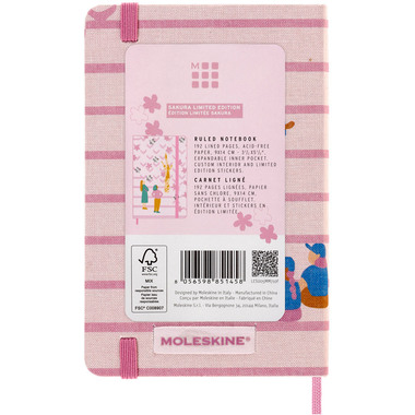 MOLESKINE Notizbuch SAKURA 9x14cm 56598851458 rosa, liniert, 192 Blatt, HC