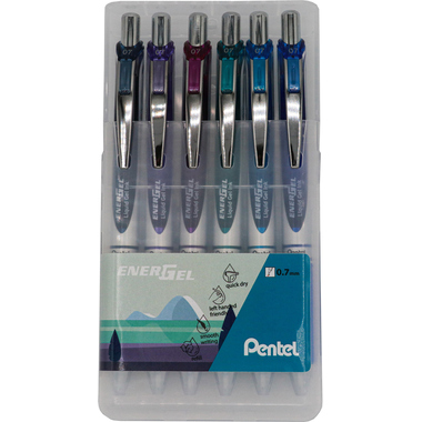 PENTEL Rollerball EnerGel 0.7mm BL77-6OC Ocean Set 6 pezzi