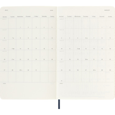MOLESKINE Agenda settimanale note 25/26 8056999275419 18M foderato SC saphir 13x21cm
