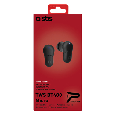 Stereo earphones with 300 mAh charging dock, V4.2 Bluetooth, answer/end call button, black colour