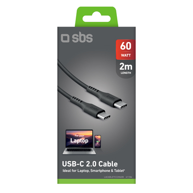Câble USB-C 60W 2m charge et données | SBS