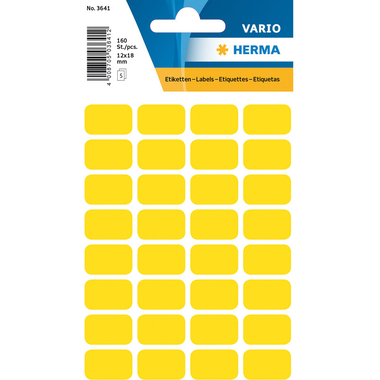 HERMA Etiquettes 12×18mm 3641 jaune 160 pcs.