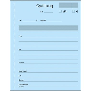 FAVORIT Ricevute D A6 9096 OK blu/bianco 50x2 fogli