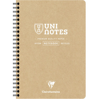 CLAIREFONTAINE Blocco a spirale Uni Notes A5 9851C marrone, righe 80 fogli
