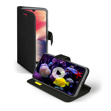 Black book-style case with credit card slot and stand function for Samsung Galaxy A40 Single stamp (1 stamp, postage value CHF 1.00) on 1 first-day cover (FDC) C6