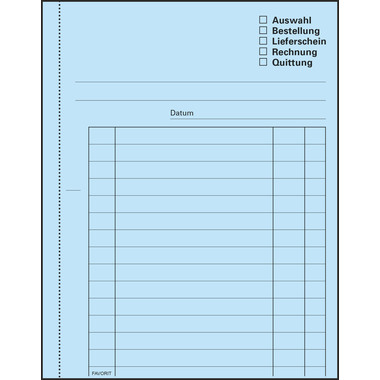 FAVORIT Libro multiuso tedesco A6 9111 OK carta autocopiante 50x2 fogli
