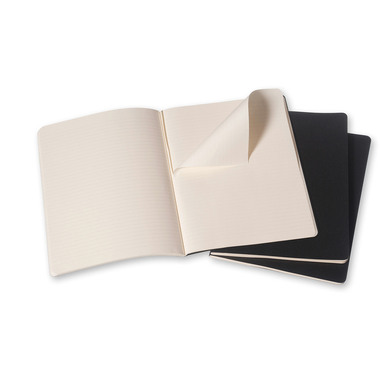 MOLESKINE Quaderno Cahier XL 25x19cm 705014 rigato, nero 3 pezzi