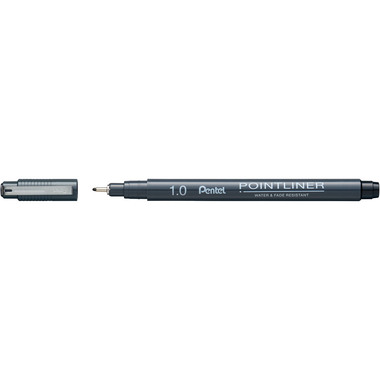 PENTEL Fineliner Pigment 1.0 mm S20P-10A POINTLINER, nero