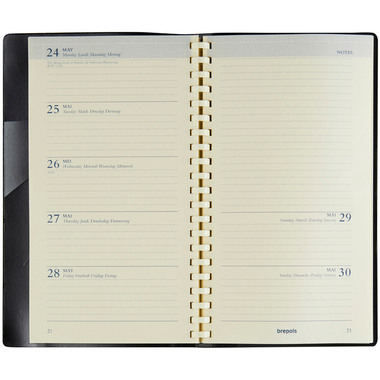 BREPOLS Agenda Notaplan Genova 2027 0.716.2051 1S/1P noir 8.9x16cm