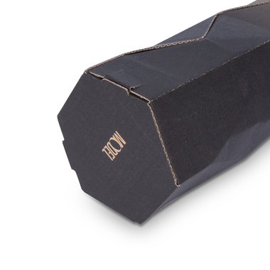 Bottle gift box Edgy box in brown/black for 1x0.75l bottle with bottle height 360mm & Ø84mm