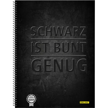 ONLINE Collegeblock Schwarz A4 10122/9 kariert, 90g 80 Blatt
