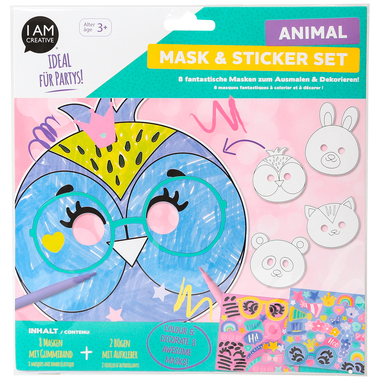 I AM CREATIVE Masques 4220.1 animaux, autocollants