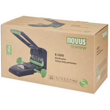NOVUS Blocklocher B 2200 re+new B2200 025065 schwarz/grün 200 Blatt