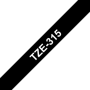 PTOUCH Nastro, plastific. bianco/nero TZe-315 PT-1280VP 6 mm